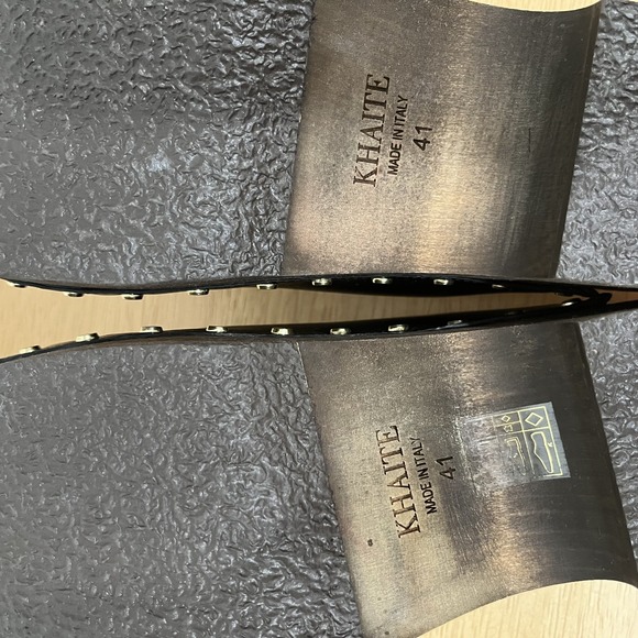 KHAITE Studded Black Leather Wooden Clogs Size EU 41 US 10/10.5 - Picture 13 of 15